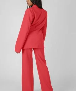 Public Desire UK KAIIA CLOTHING Wrap Waist Blazer Coral