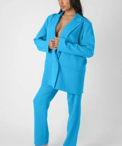 Public Desire UK Oversized Blazer Blue KAIIA CLOTHING