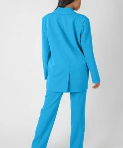Public Desire UK Oversized Blazer Blue KAIIA CLOTHING