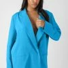 Public Desire UK Oversized Blazer Blue KAIIA CLOTHING