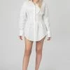 Public Desire UK KAIIA CLOTHING Corset Waist Shirt Dress White