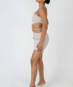 Public Desire UK KAIIA CLOTHING Asymmetric Cutout Waist Strappy Mini Dress