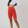 Public Desire UK KAIIA CLOTHING High Waisted Jersey Cycling Shorts Red