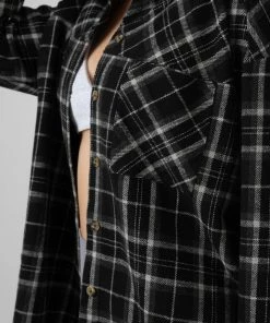 Public Desire UK KAIIA CLOTHING Check Shirt Black