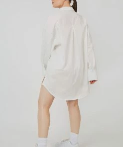 Public Desire UK Oversized Poplin Shirt Dress White KAIIA CLOTHING