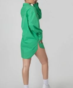 Public Desire UK Oversized Poplin Shirt Dress Green KAIIA CLOTHING
