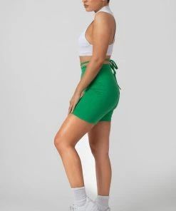 Public Desire UK KAIIA CLOTHING Tie Waist Cycling Shorts Green