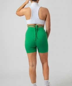 Public Desire UK KAIIA CLOTHING Tie Waist Cycling Shorts Green