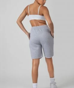 Public Desire UK Longline Raw Hem Shorts Grey KAIIA CLOTHING