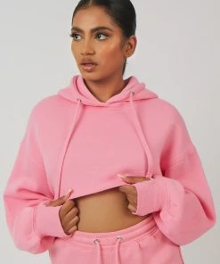 Public Desire UK Oversized Super Cropped Hoody Pink KAIIA CLOTHING