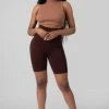Public Desire UK High Waisted Jersey Cycling Shorts Chocolate