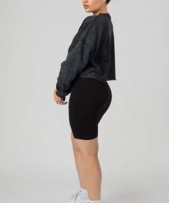 Public Desire UK Double Ended Zip Cropped Sweat Acid Wash KAIIA CLOTHING