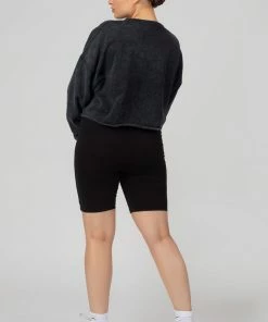 Public Desire UK Double Ended Zip Cropped Sweat Acid Wash KAIIA CLOTHING