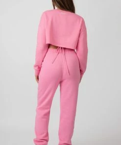 Public Desire UK KAIIA CLOTHING Oversized Cropped Sweat Pink