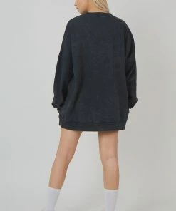 Public Desire UK KAIIA CLOTHING Oversized Longline Copenhagen Sweat Acid Wash