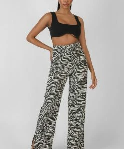 Public Desire UK Underbust Detail Crop Top Black KAIIA CLOTHING