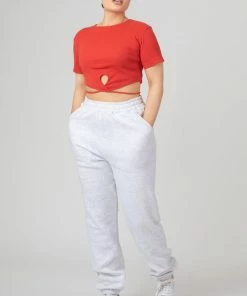 Public Desire UK Keyhole Wrap Crop Top Red