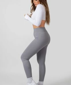 Public Desire UK Long Sleeve Underbust Crop Top White