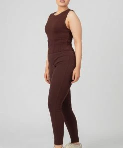 Public Desire UK Corset Detail Top Chocolate KAIIA CLOTHING