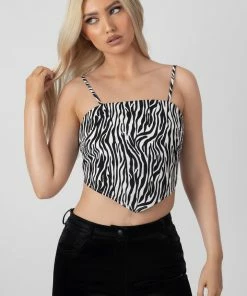 Public Desire UK Zebra Print Handkerchief Top