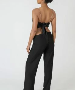 Public Desire UK Chain Strap Handkerchief Top Black