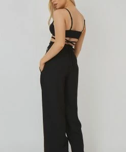 Public Desire UK Premium Tie Wrap Detail Bralet Black