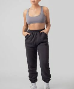 Public Desire UK Raw Hem Scoop Neck Crop Top Grey