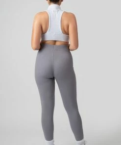 Public Desire UK High Neck Racer Low Side Rib Crop Top Oatmeal Marl KAIIA CLOTHING