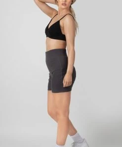 Public Desire UK Triangle Ribbed Bralet Black KAIIA CLOTHING