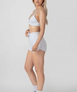 Public Desire UK KAIIA CLOTHING Triangle Ribbed Bralet Oatmeal Marl