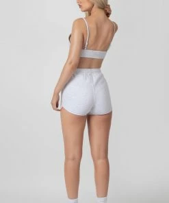 Public Desire UK KAIIA CLOTHING Triangle Ribbed Bralet Oatmeal Marl