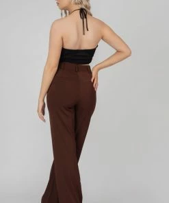 Public Desire UK Slinky Loop Ruching Crop Top Black KAIIA CLOTHING