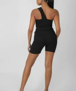 Public Desire UK KAIIA CLOTHING Asymmetric Bralet Black