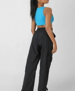 Public Desire UK KAIIA CLOTHING Underbust Detail Crop Top Blue