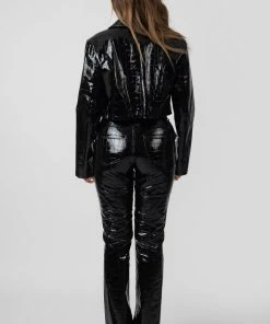 Public Desire UK Croc Vinyl Trousers Black KAIIA CLOTHING