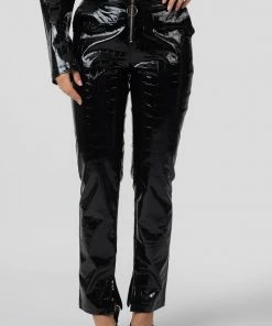 Public Desire UK Croc Vinyl Trousers Black KAIIA CLOTHING