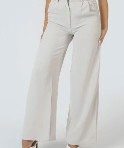 Public Desire UK High Waist Wideleg Tailored Trouser Stone KAIIA CLOTHING
