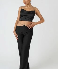 Public Desire UK Chain Detail Trouser Black