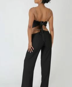 Public Desire UK Chain Detail Trouser Black