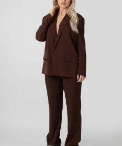 Public Desire UK KAIIA CLOTHING Dad Trouser Chocolate