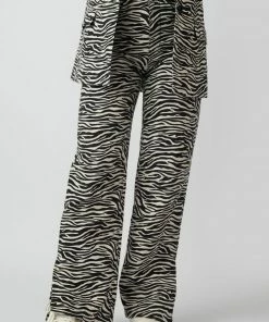 Public Desire UK High Waist Wide Leg Trouser Zebra