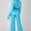 Public Desire UK KAIIA CLOTHING Strappy Waist Striaght Leg Trouser Blue