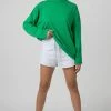 Public Desire UK Long Sleeve Oversized T Shirt Green