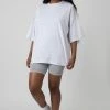 Public Desire UK Exposed Seam Oversized T Shirt Oatmeal Marl KAIIA CLOTHING