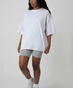 Public Desire UK Exposed Seam Oversized T Shirt Oatmeal Marl KAIIA CLOTHING