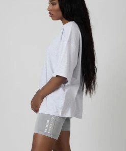 Public Desire UK Exposed Seam Oversized T Shirt Oatmeal Marl KAIIA CLOTHING