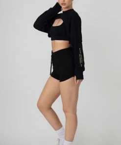 Public Desire UK KAIIA CLOTHING Layered Cropped T-Shirt Black