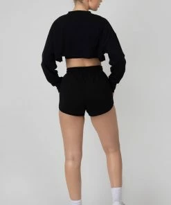 Public Desire UK KAIIA CLOTHING Layered Cropped T-Shirt Black