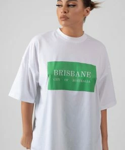 Public Desire UK Oversized Brisbane T Shirt White KAIIA CLOTHING