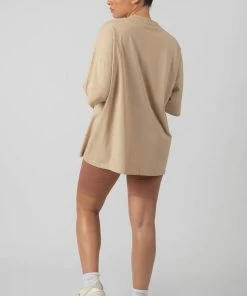 Public Desire UK KAIIA CLOTHING Tonal Embroidered Tee Stone